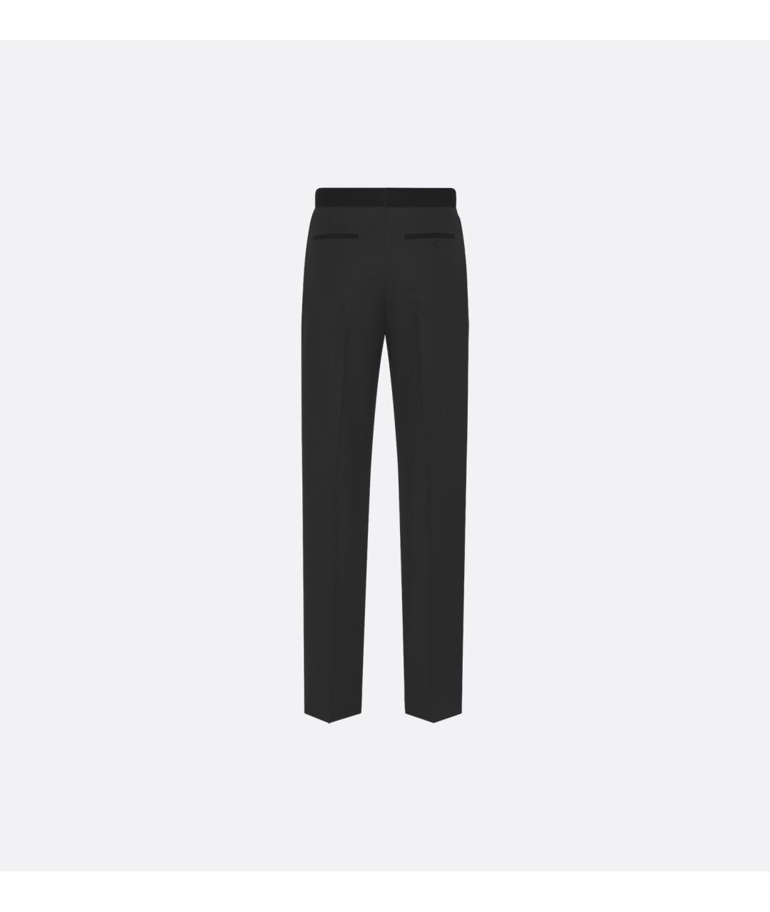 CHRISTIAN DIOR Черные шерстяные повседневные брюки, фото 2