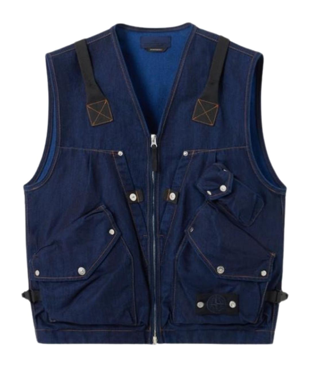 STONE ISLAND Синий хлопковый жилет, фото 1