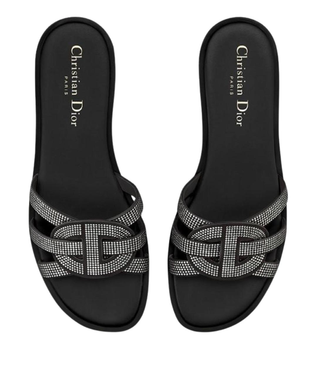 CHRISTIAN DIOR Черные кожаные сандалии, фото 3