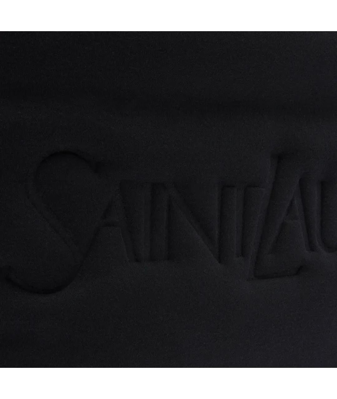 SAINT LAURENT Черная тканевая сумка тоут, фото 3