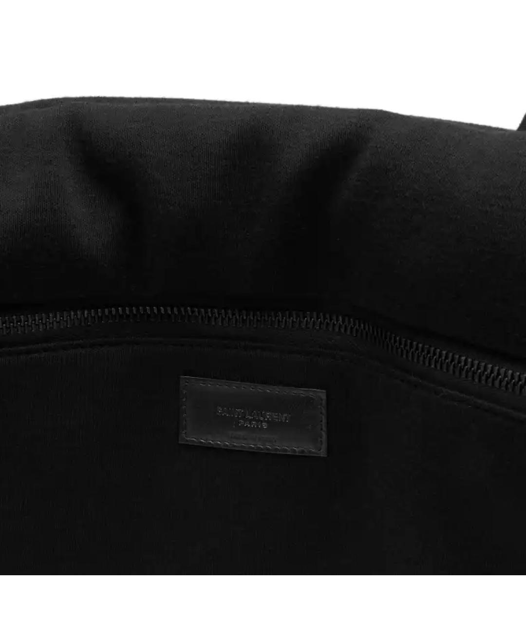 SAINT LAURENT Черная тканевая сумка тоут, фото 5