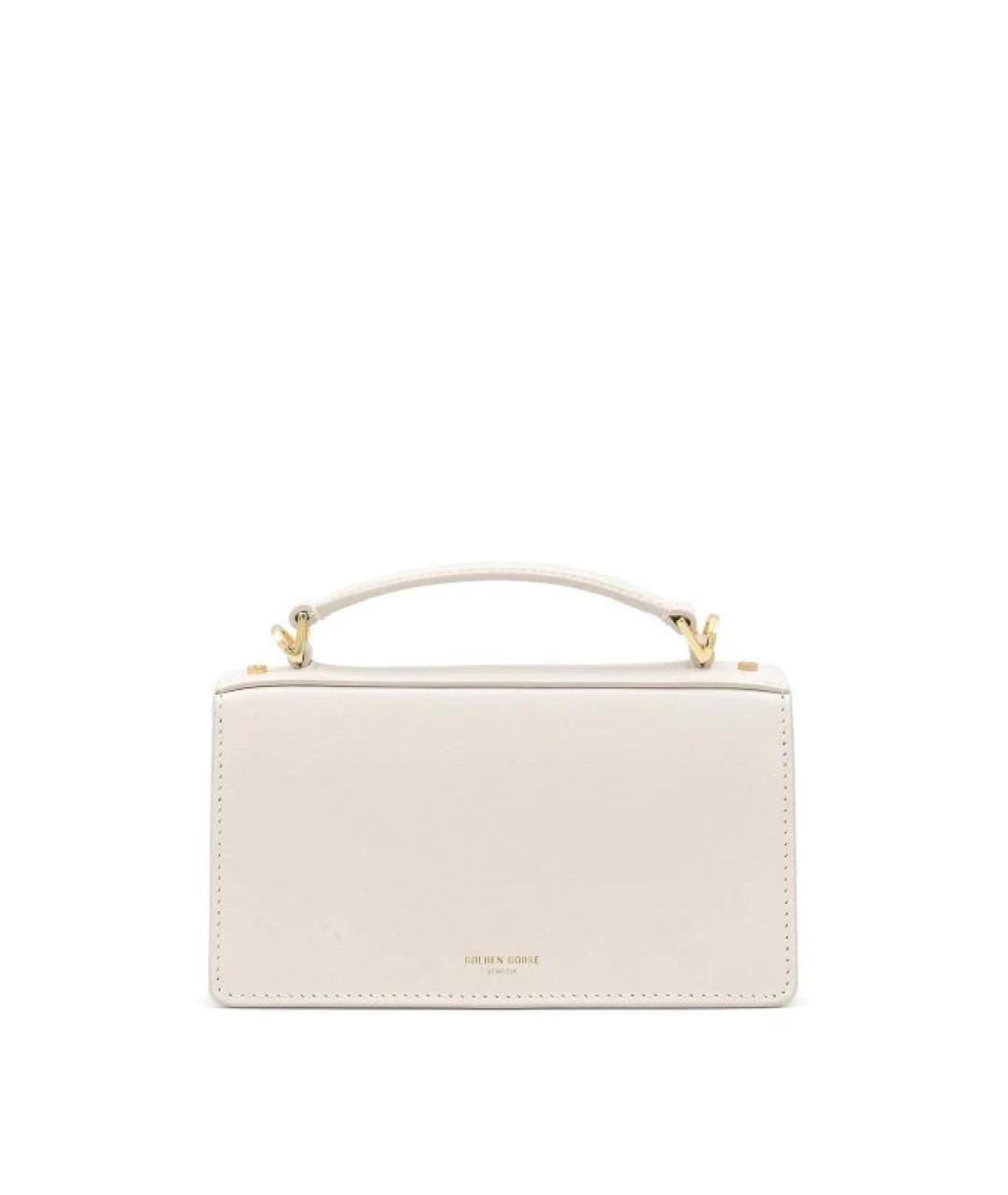 GOLDEN GOOSE DELUXE BRAND Белая кожаная сумка с короткими ручками, фото 3