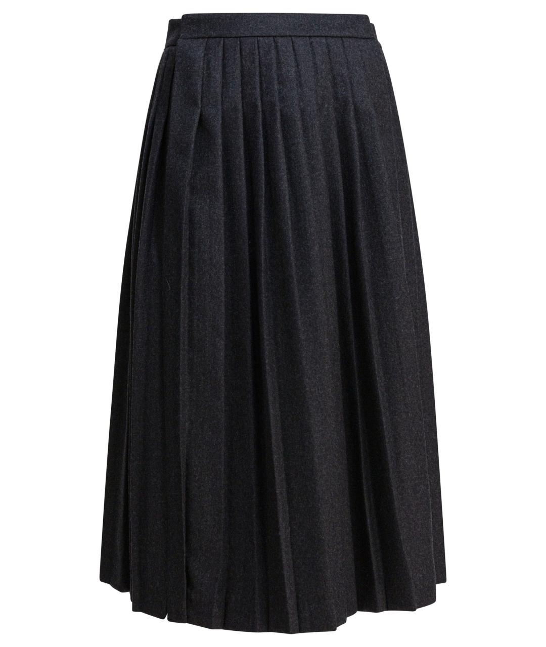 PRADA Серая шерстяная юбка миди, фото 1
