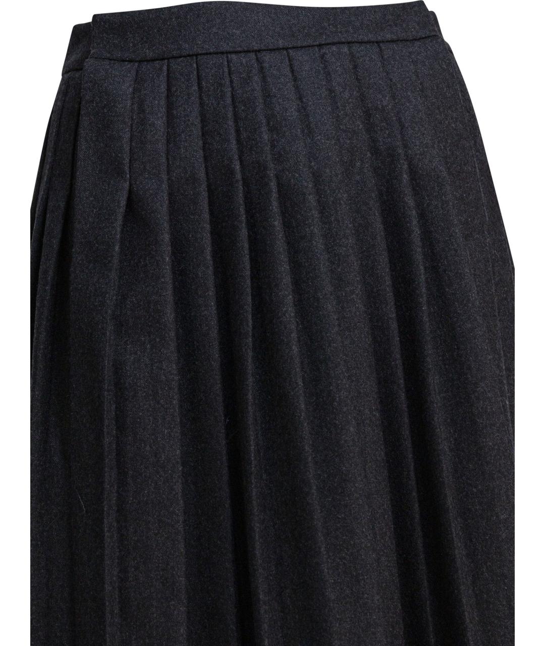 PRADA Серая шерстяная юбка миди, фото 3