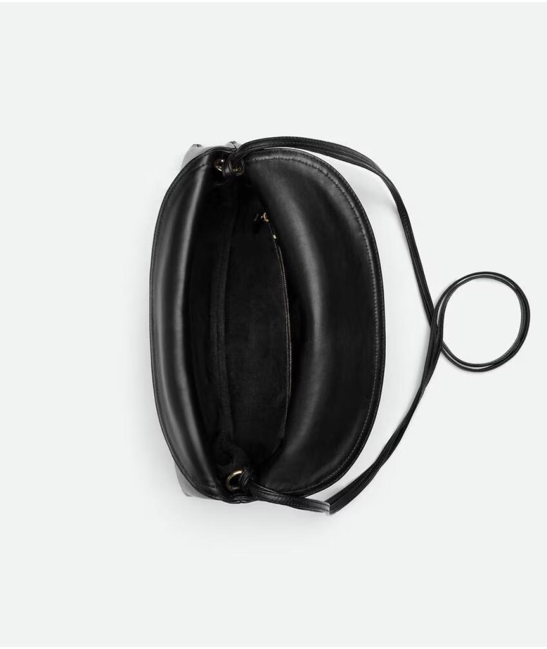 BOTTEGA VENETA Черная кожаная сумка через плечо, фото 5