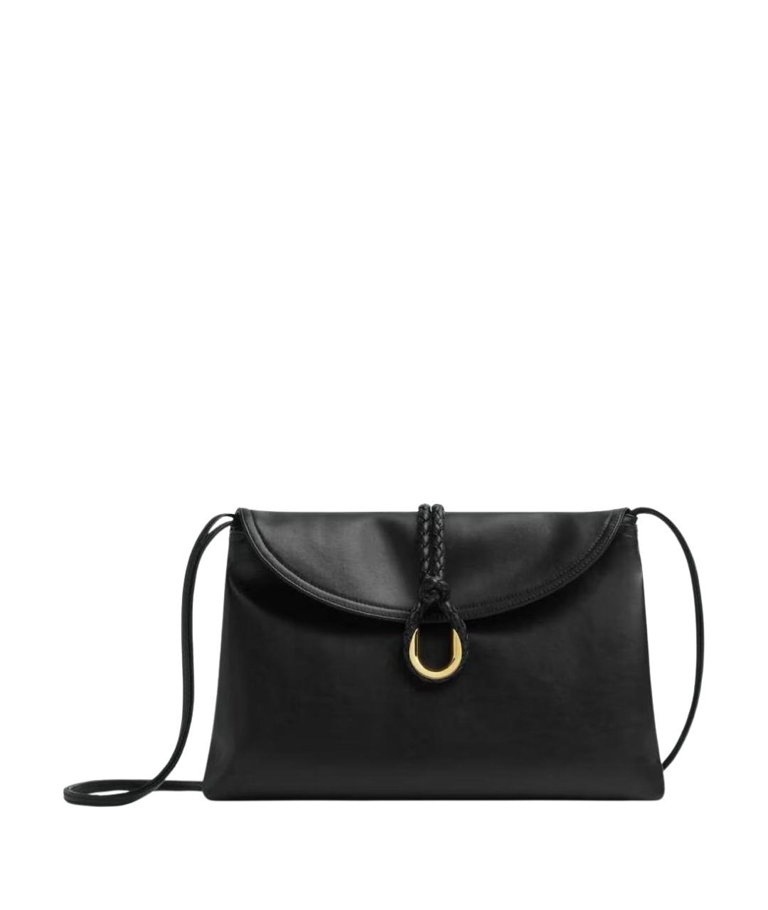 BOTTEGA VENETA Черная кожаная сумка через плечо, фото 1