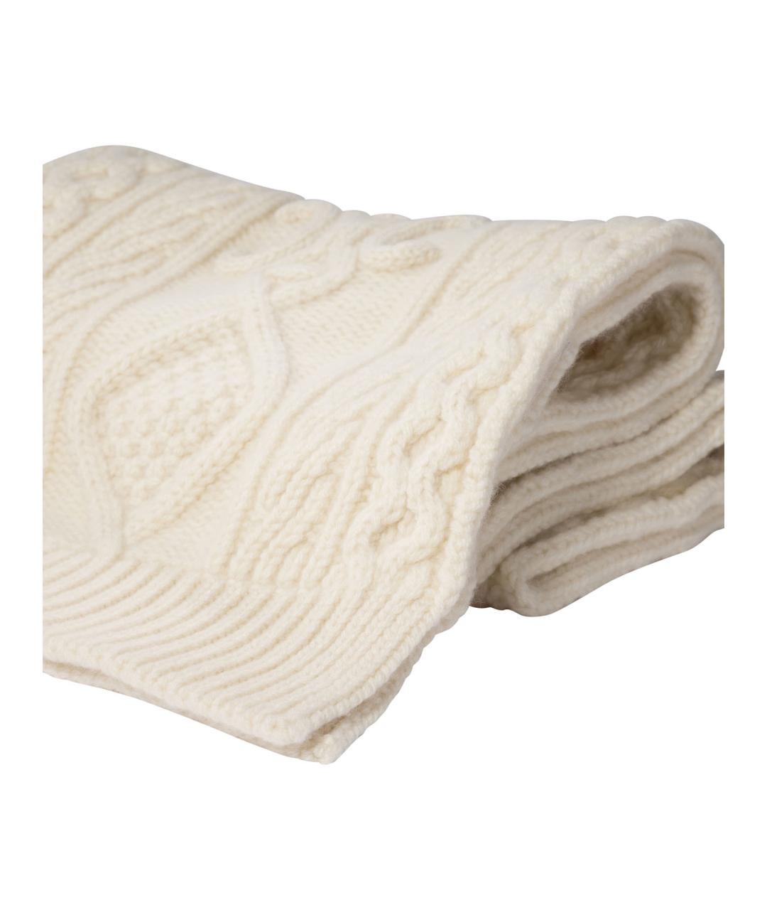 CELINE Белый шерстяной шарф, фото 2