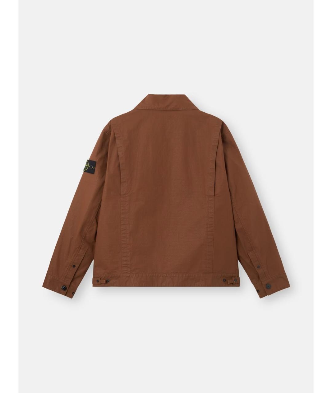 STONE ISLAND Коричневая полиуретановая куртка, фото 2
