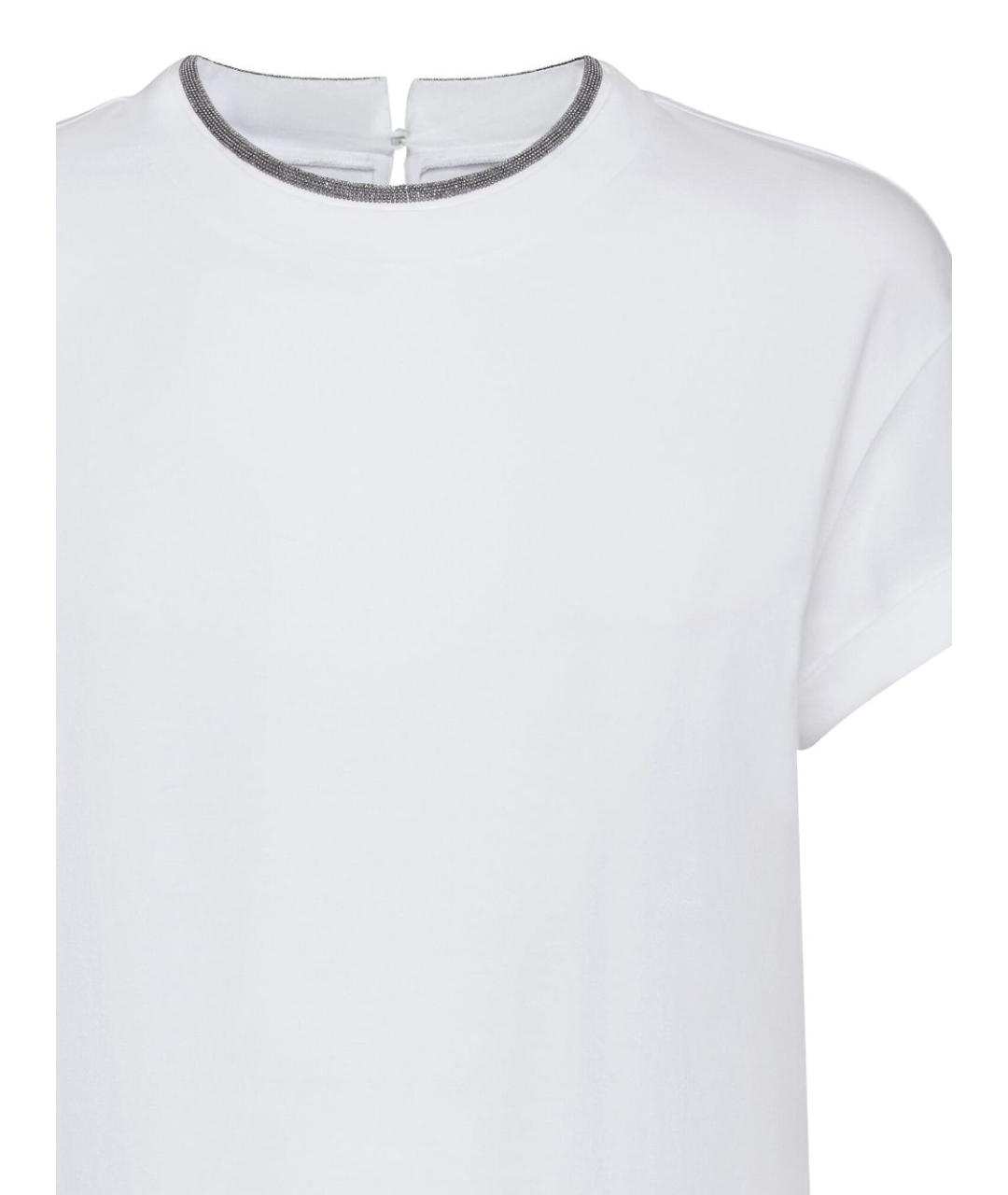 BRUNELLO CUCINELLI Белая хлопковая футболка, фото 2