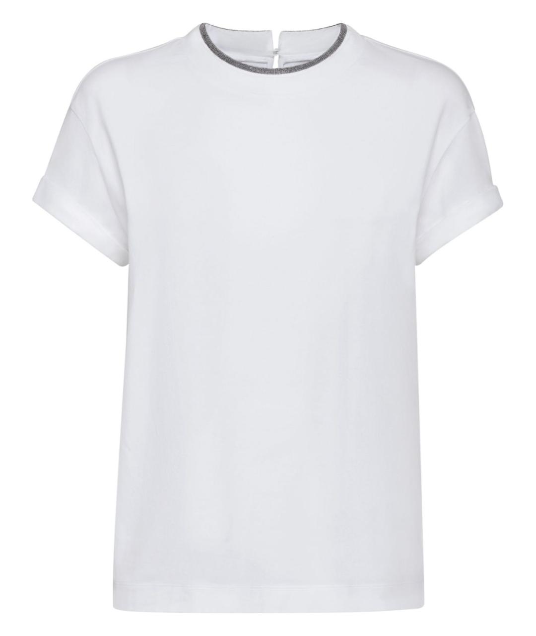 BRUNELLO CUCINELLI Белая хлопковая футболка, фото 1