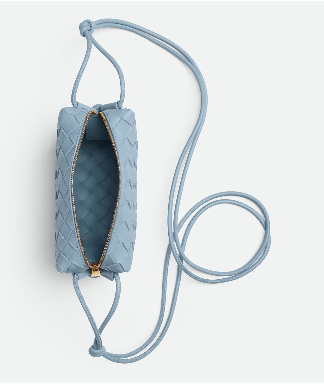 BOTTEGA VENETA Голубая кожаная сумка через плечо, фото 2