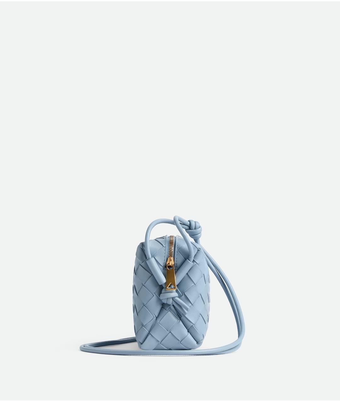 BOTTEGA VENETA Голубая кожаная сумка через плечо, фото 3