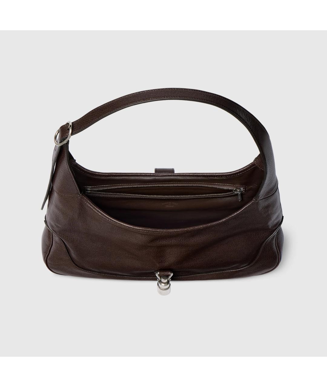 GUCCI Коричневая кожаная сумка с короткими ручками, фото 3