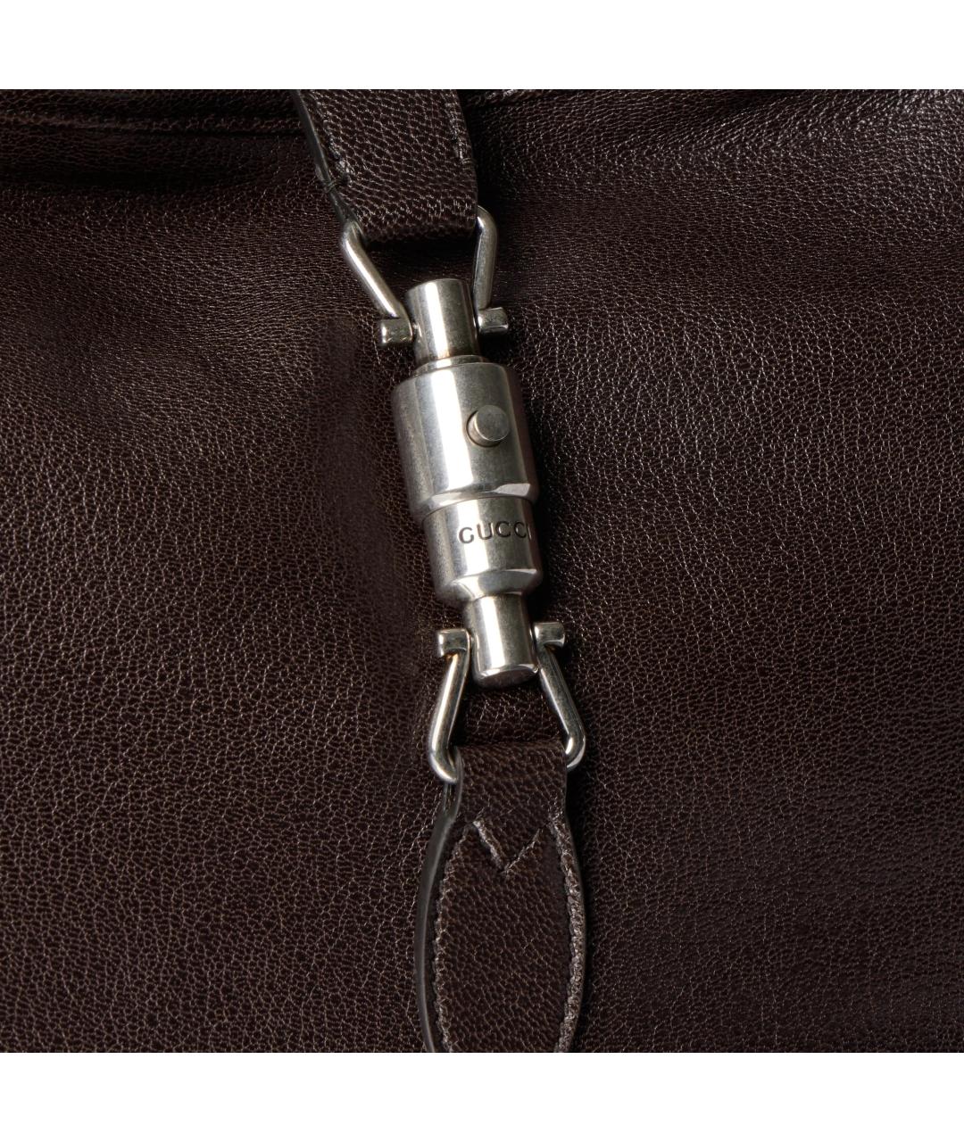 GUCCI Коричневая кожаная сумка с короткими ручками, фото 6
