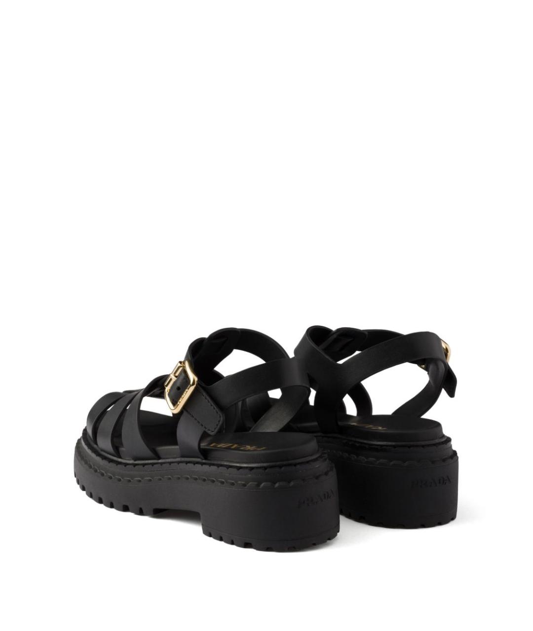 PRADA Черные кожаные сандалии, фото 5