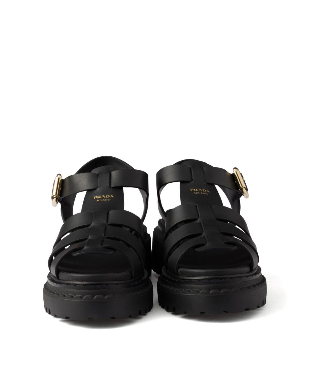 PRADA Черные кожаные сандалии, фото 4