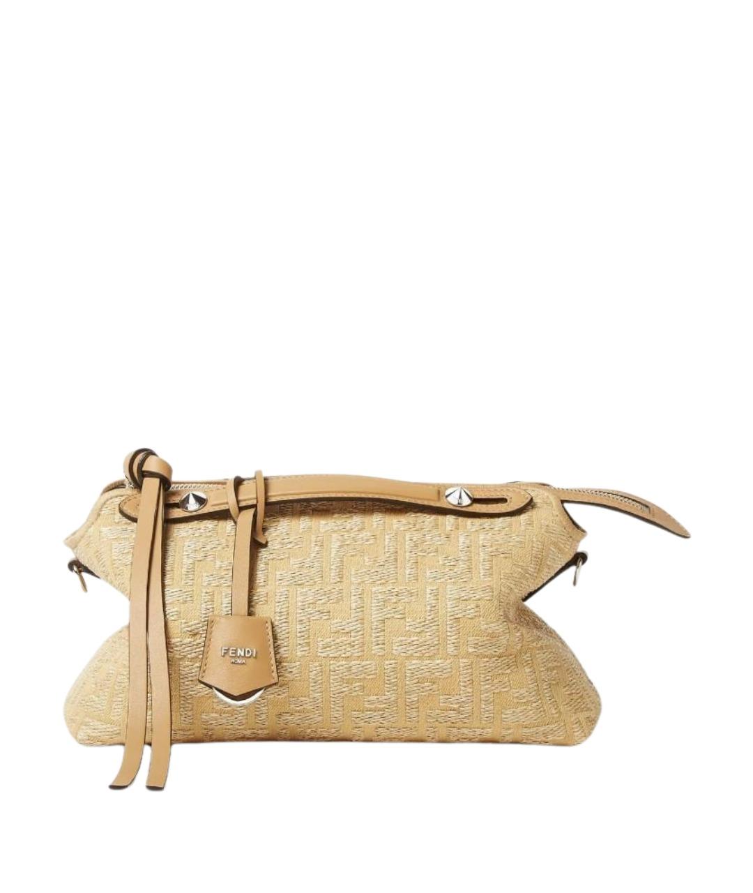 FENDI Бежевая тканевая сумка через плечо, фото 1