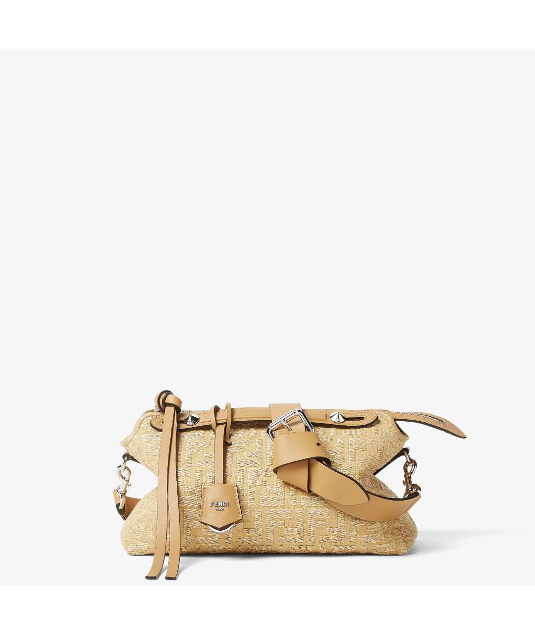 FENDI Бежевая тканевая сумка через плечо, фото 2