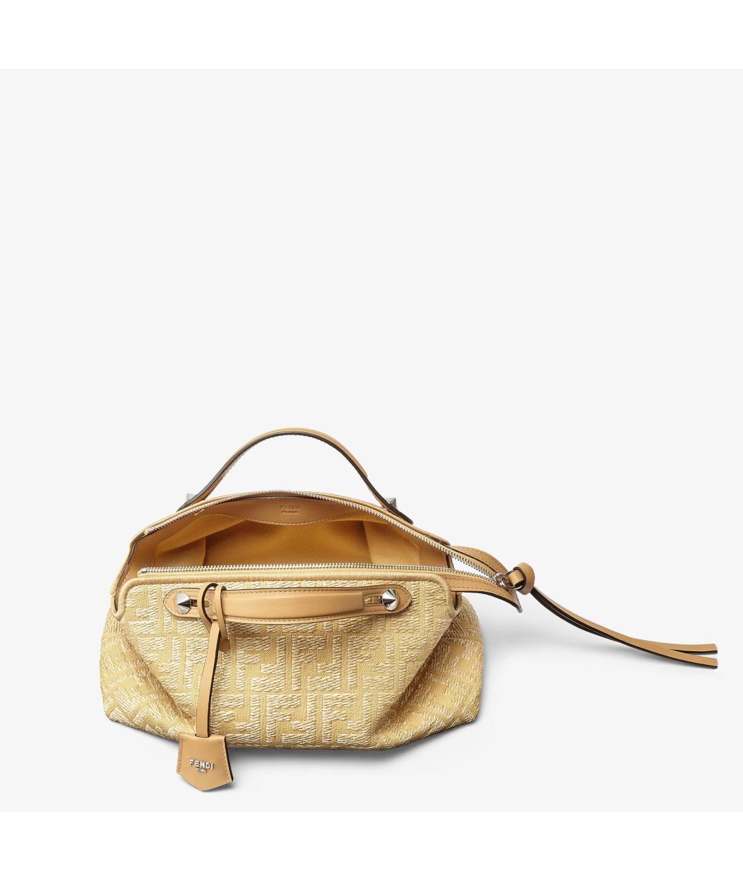 FENDI Бежевая тканевая сумка через плечо, фото 5