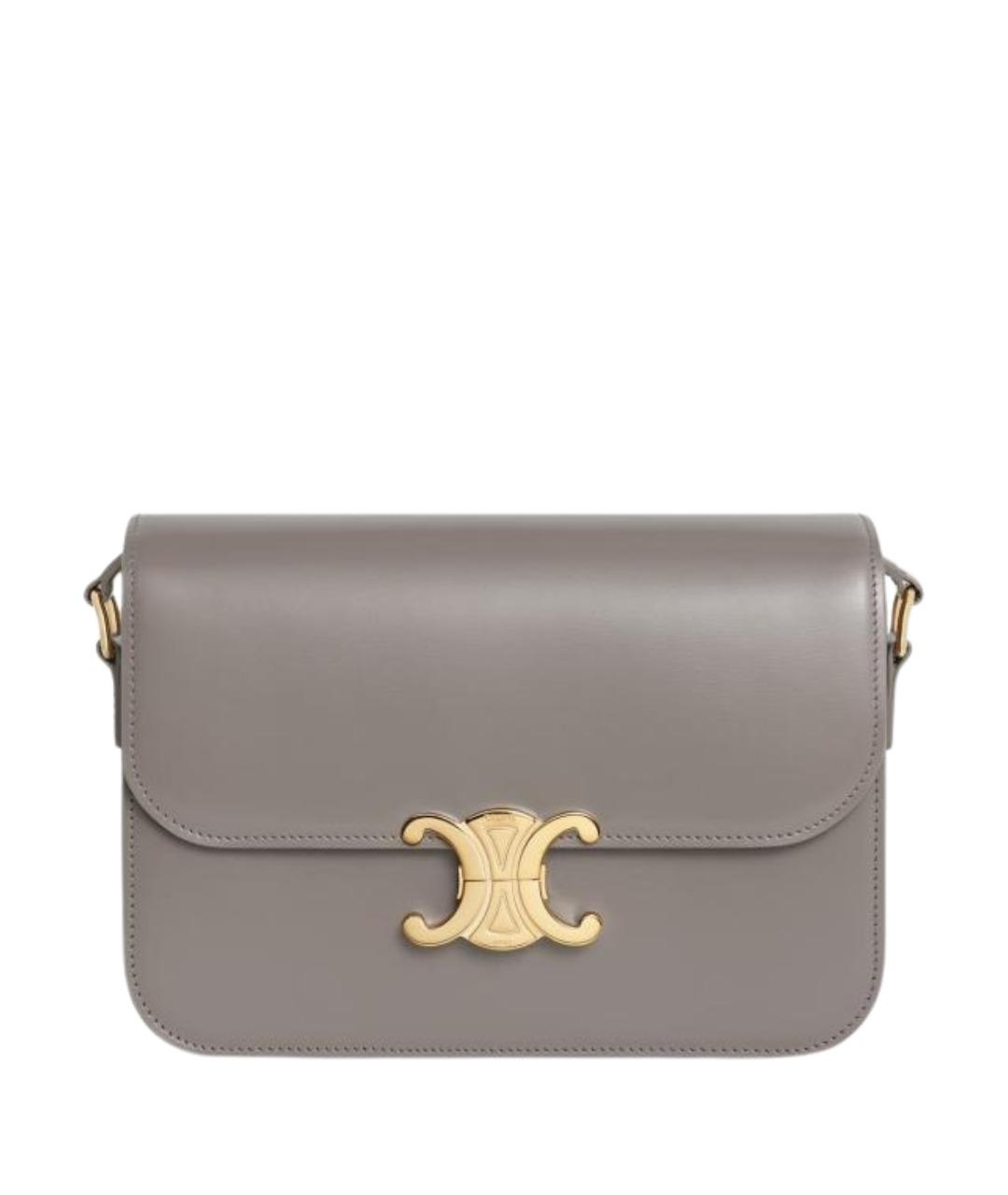 CELINE Серая кожаная сумка через плечо, фото 1