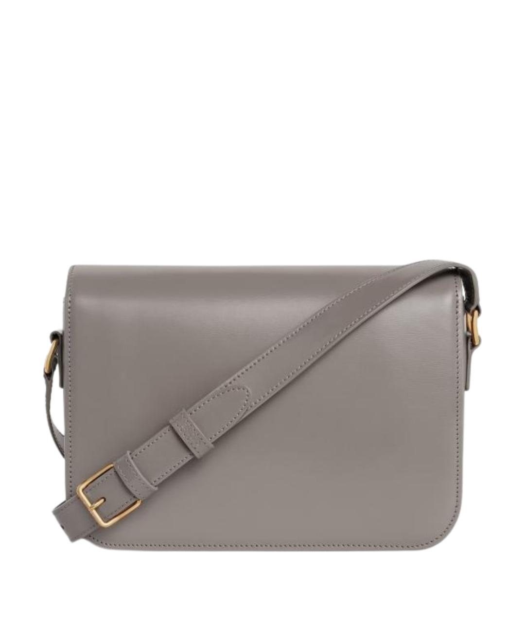 CELINE Серая кожаная сумка через плечо, фото 4