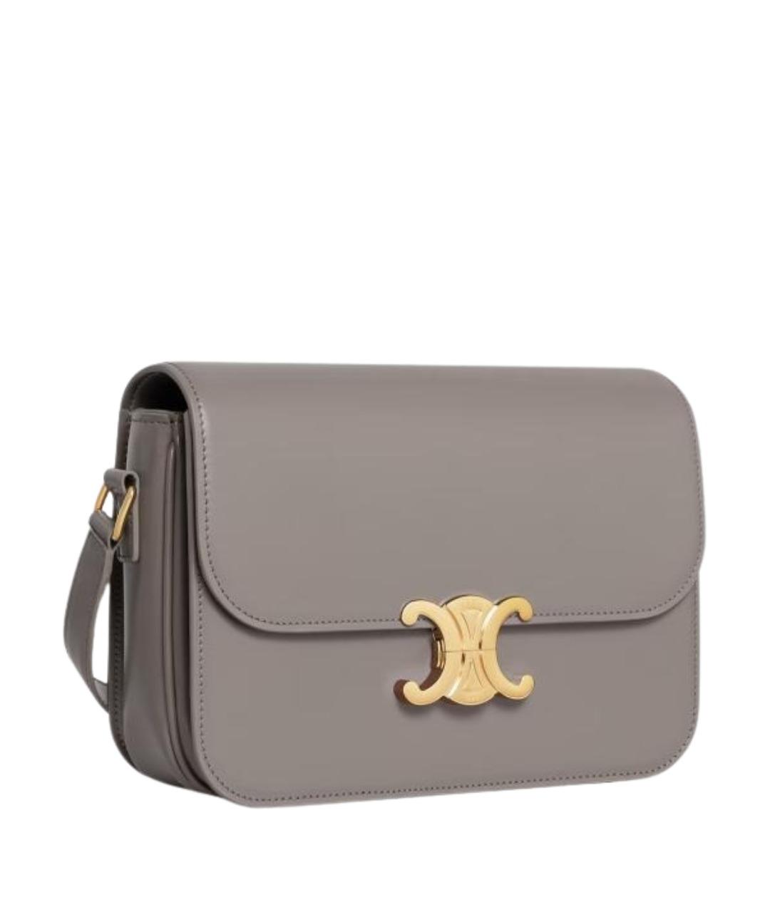 CELINE Серая кожаная сумка через плечо, фото 2