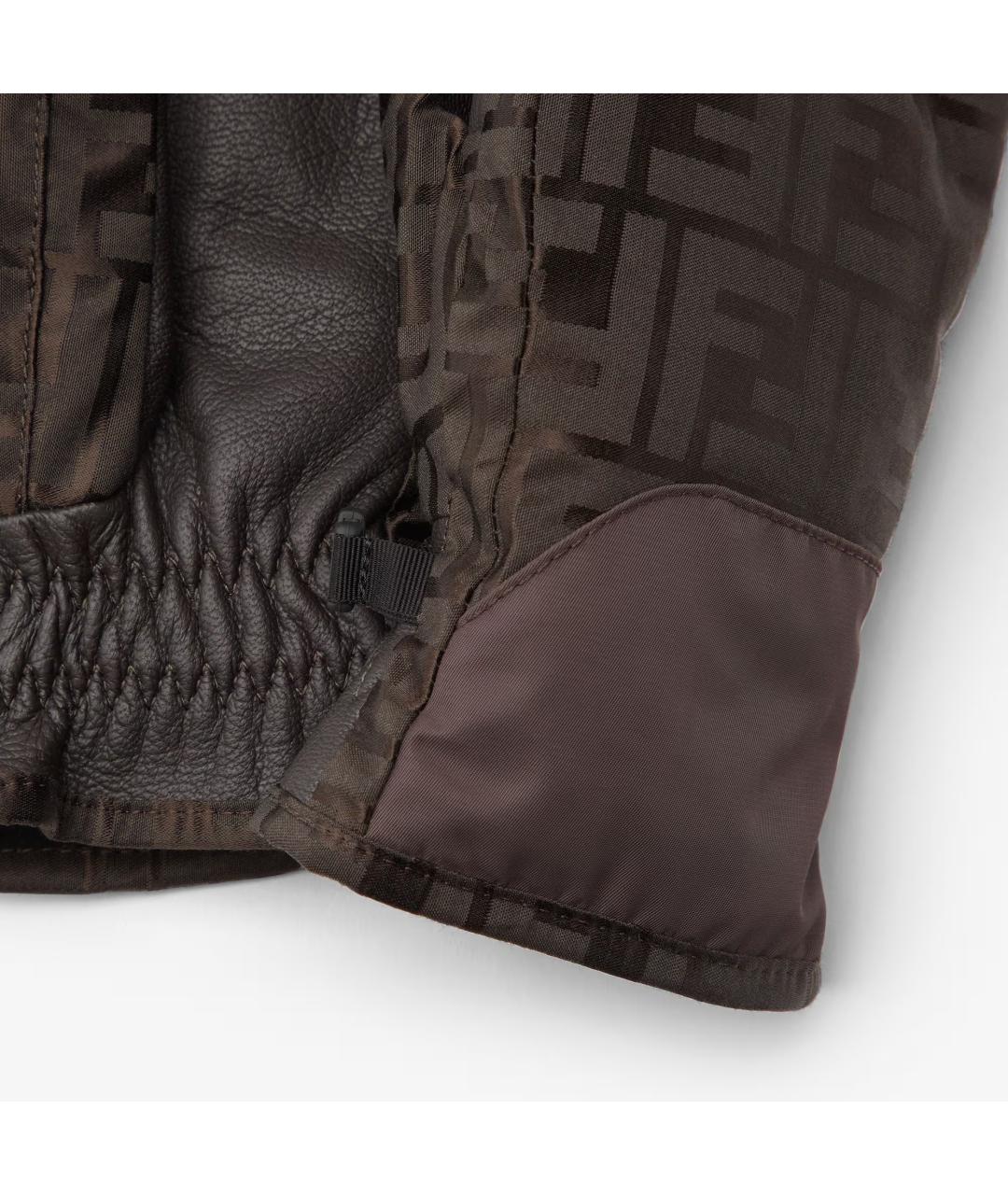 FENDI Коричневые перчатки, фото 2