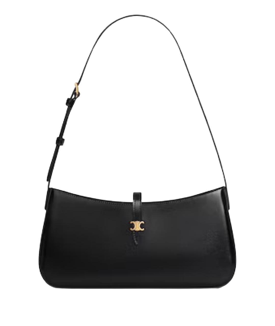 CELINE Черная кожаная сумка через плечо, фото 1