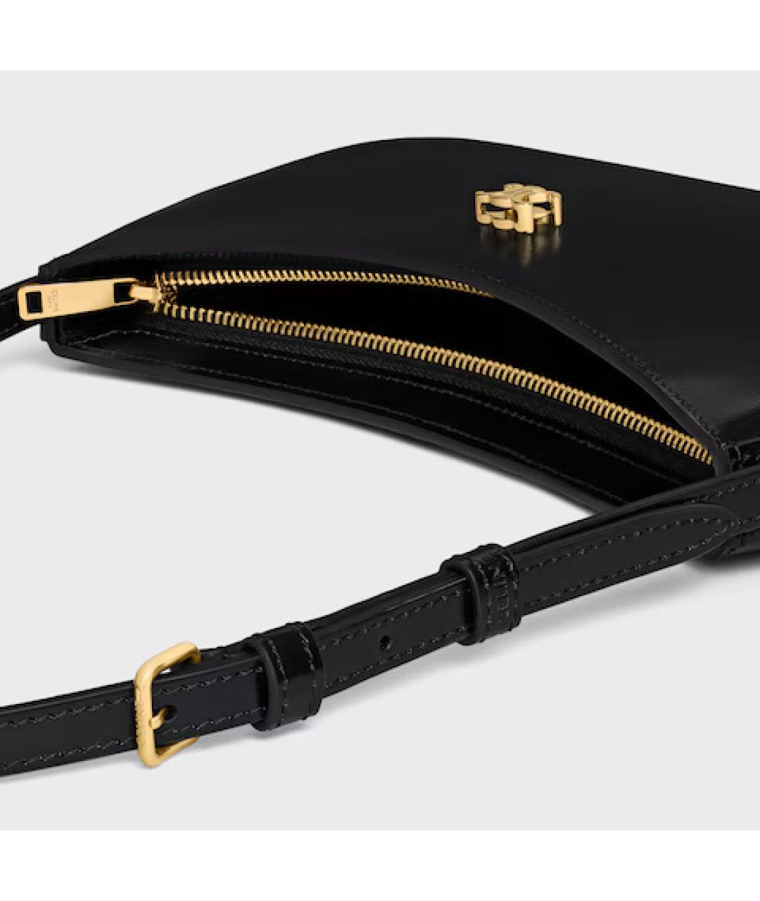 CELINE Черная кожаная сумка через плечо, фото 4