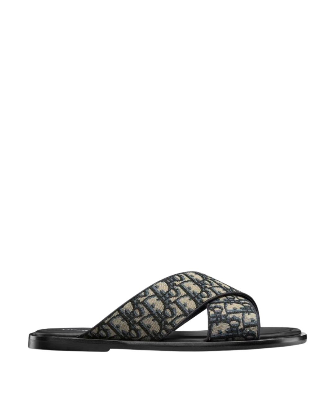 CHRISTIAN DIOR Мульти текстильные шлепанцы, фото 1
