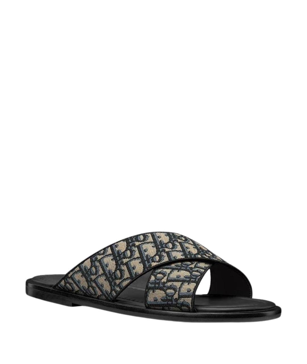 CHRISTIAN DIOR Мульти текстильные шлепанцы, фото 2