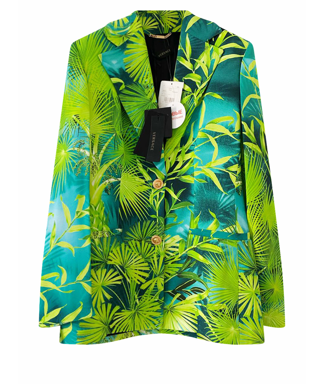 VERSACE Зеленый полиэстеровый жакет/пиджак, фото 1