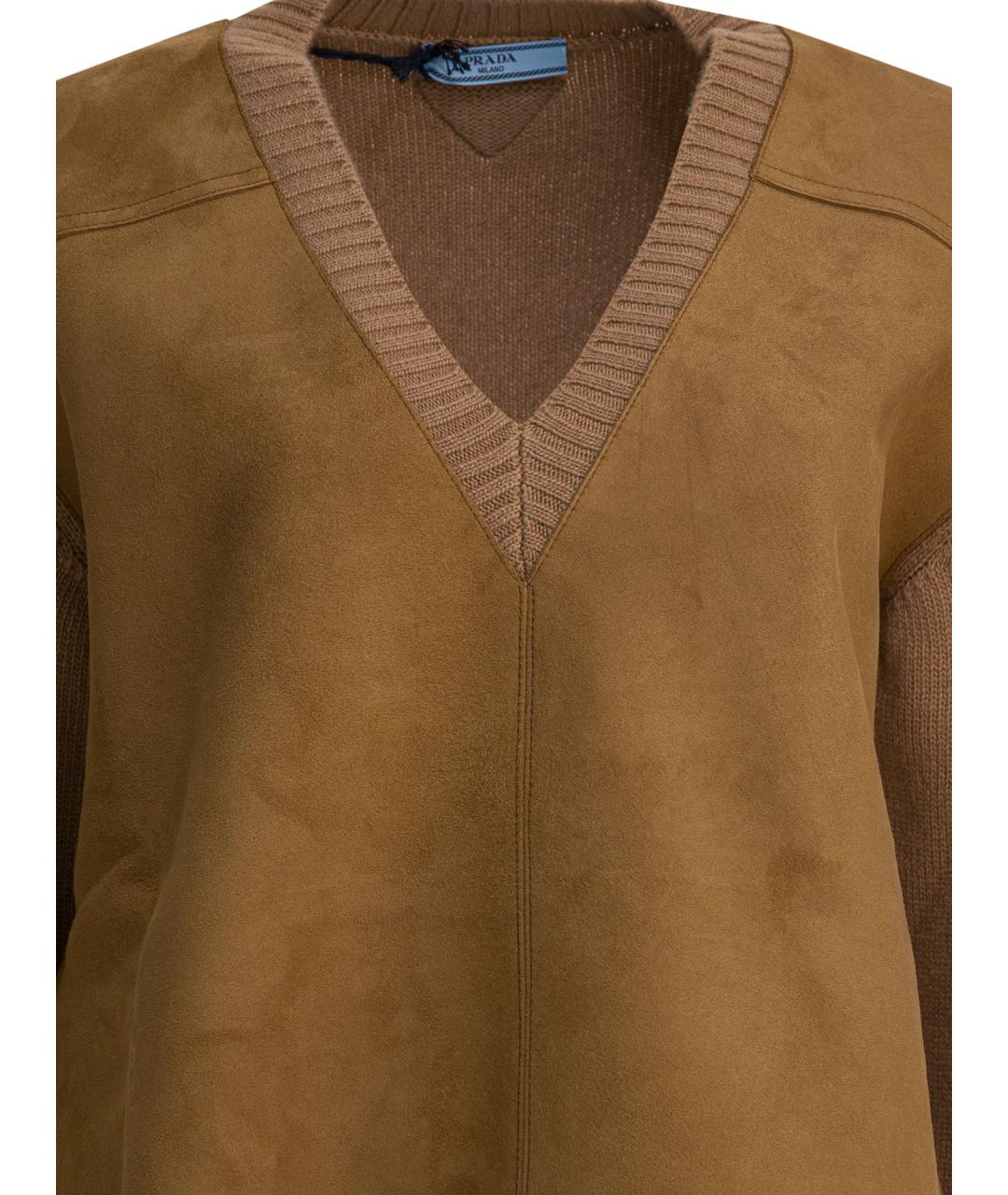 PRADA Коричневый кашемировый джемпер / свитер, фото 3