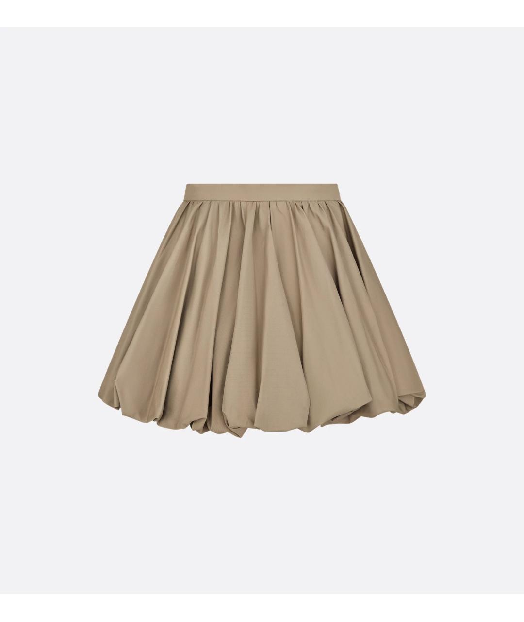 CHRISTIAN DIOR Бежевая хлопковая юбка мини, фото 3