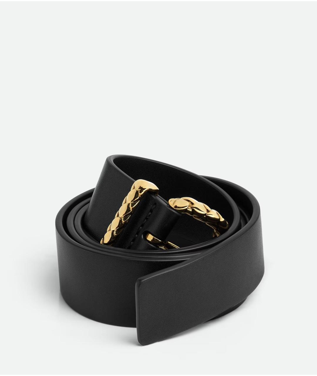 BOTTEGA VENETA Черный кожаный ремень, фото 2