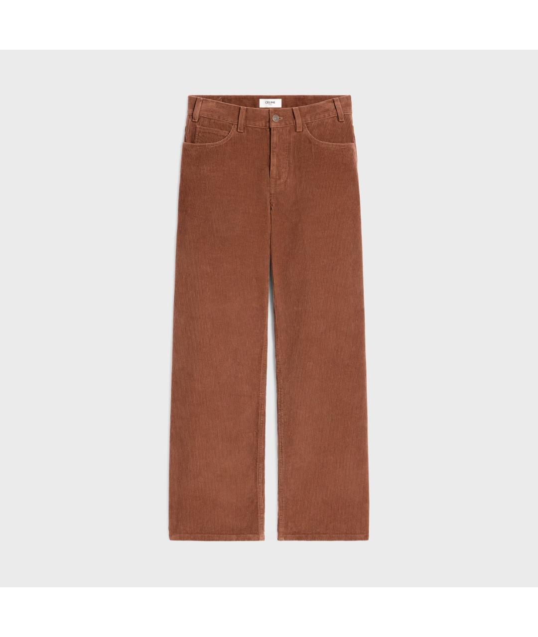 CELINE Коричневые хлопковые прямые джинсы, фото 1