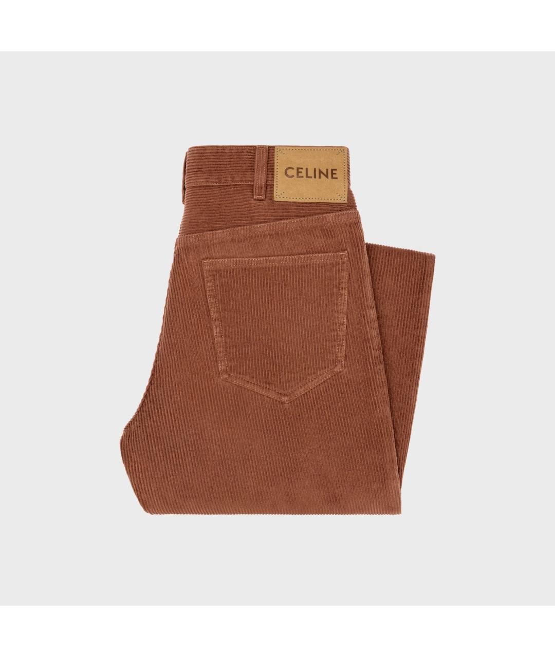 CELINE Коричневые хлопковые прямые джинсы, фото 2