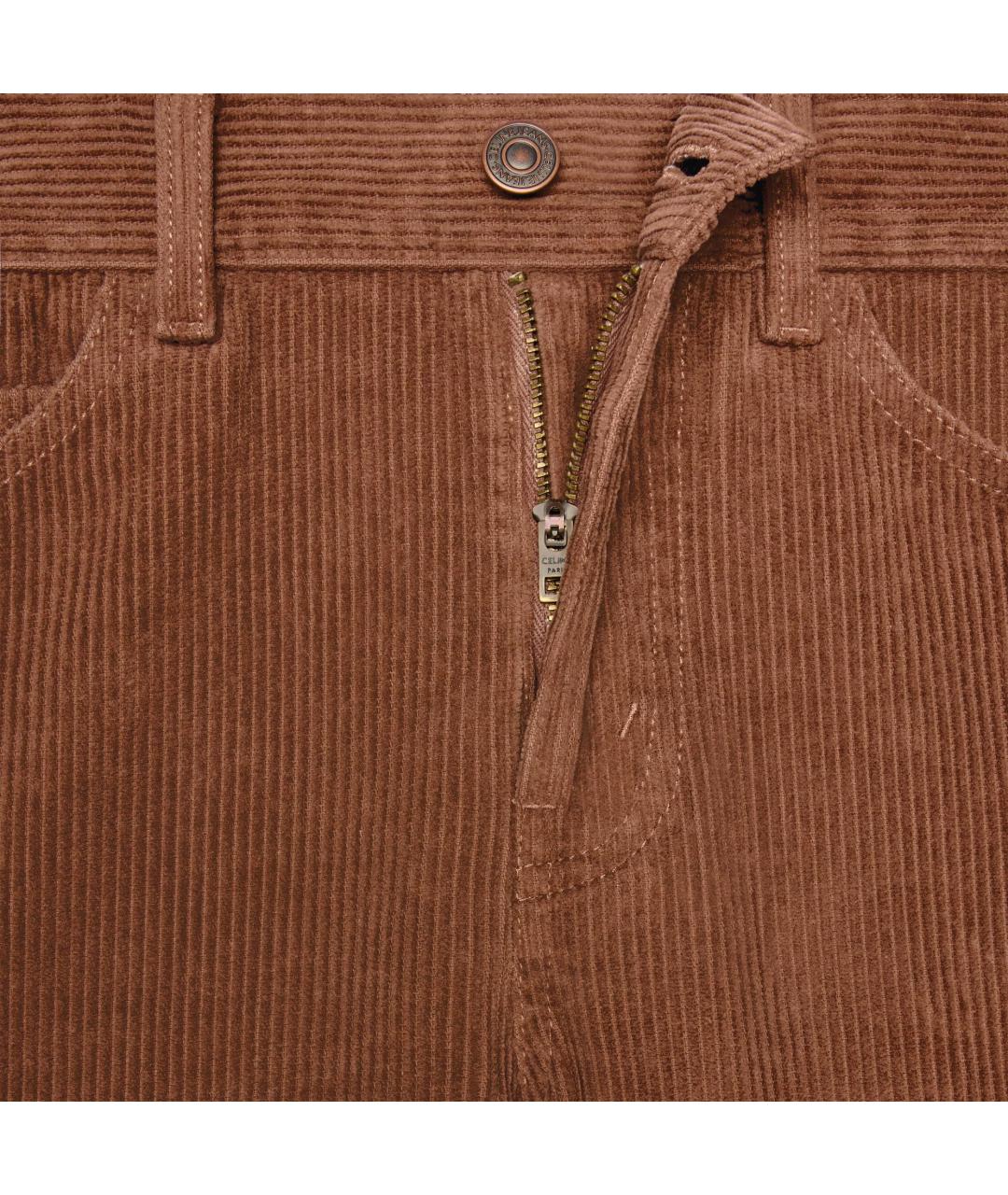 CELINE Коричневые хлопковые прямые джинсы, фото 3