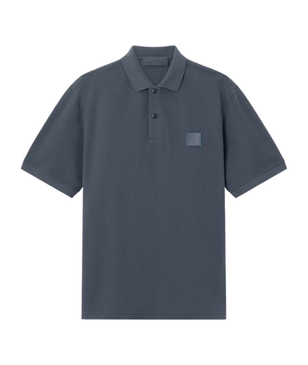 STONE ISLAND Синее хлопковое поло с коротким рукавом, фото 1