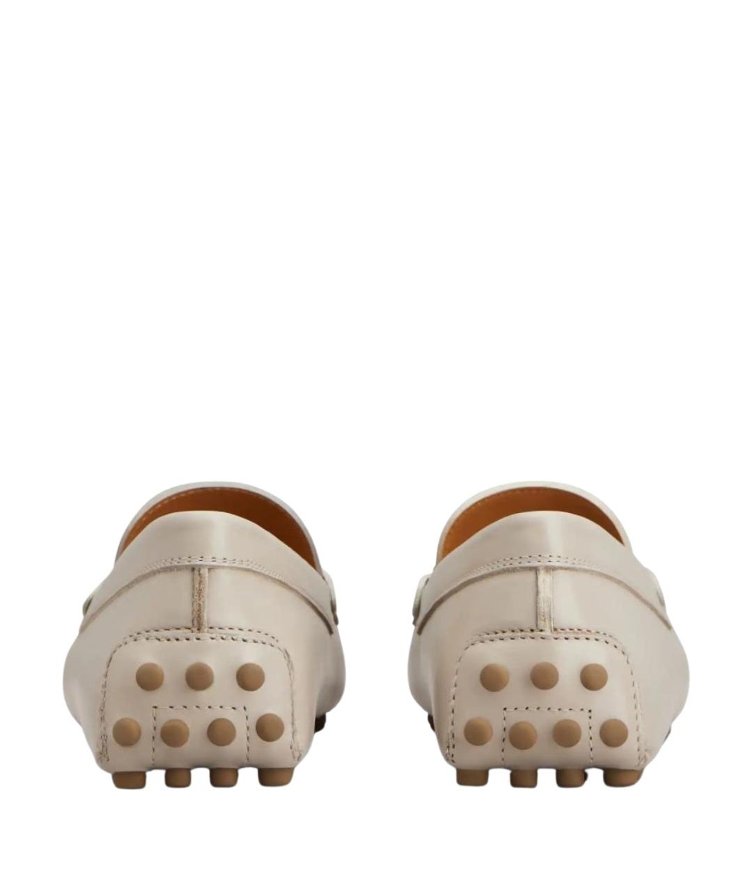 TOD'S Бежевые кожаные лоферы, фото 3