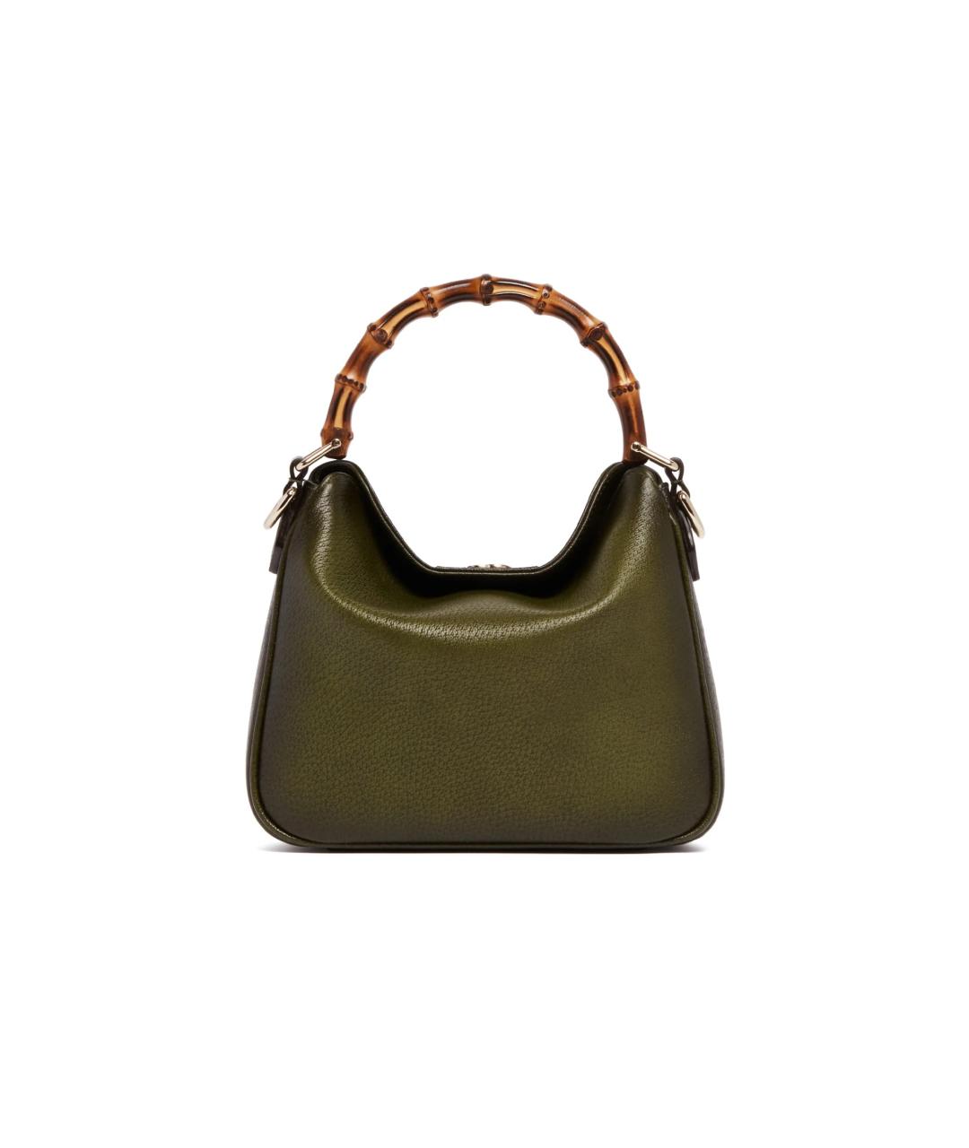 GUCCI Зеленая кожаная сумка с короткими ручками, фото 4