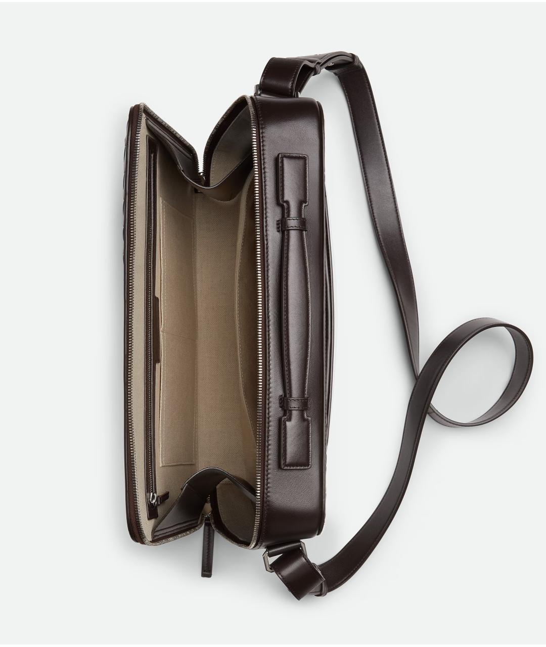 BOTTEGA VENETA Коричневая кожаная сумка на плечо, фото 4