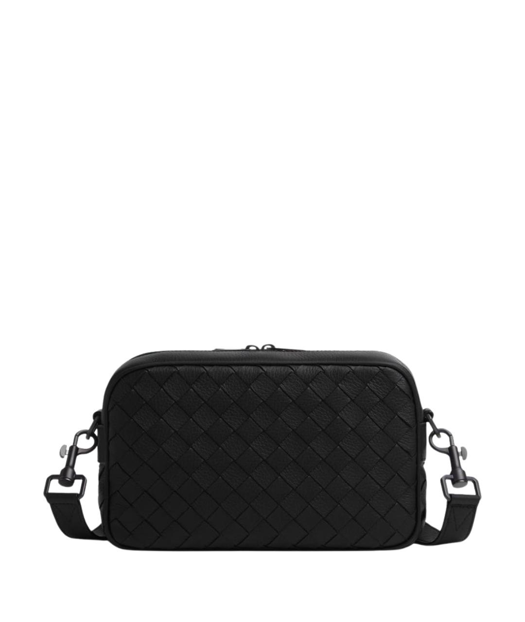 BOTTEGA VENETA Черная кожаная сумка на плечо, фото 1