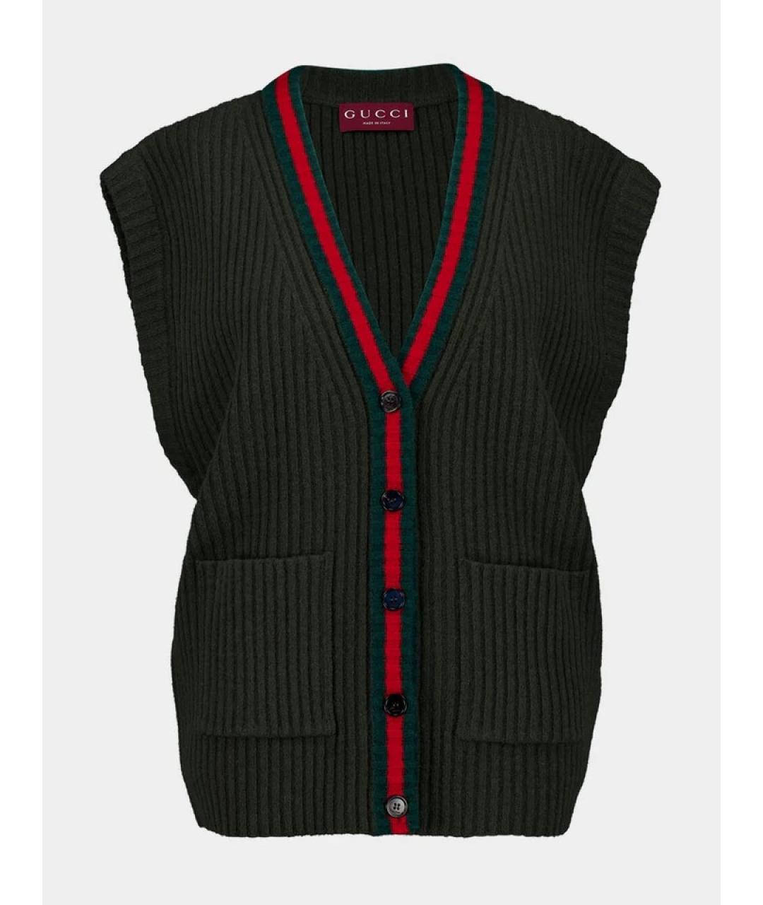 GUCCI Зеленая шерстяная жилетка, фото 1