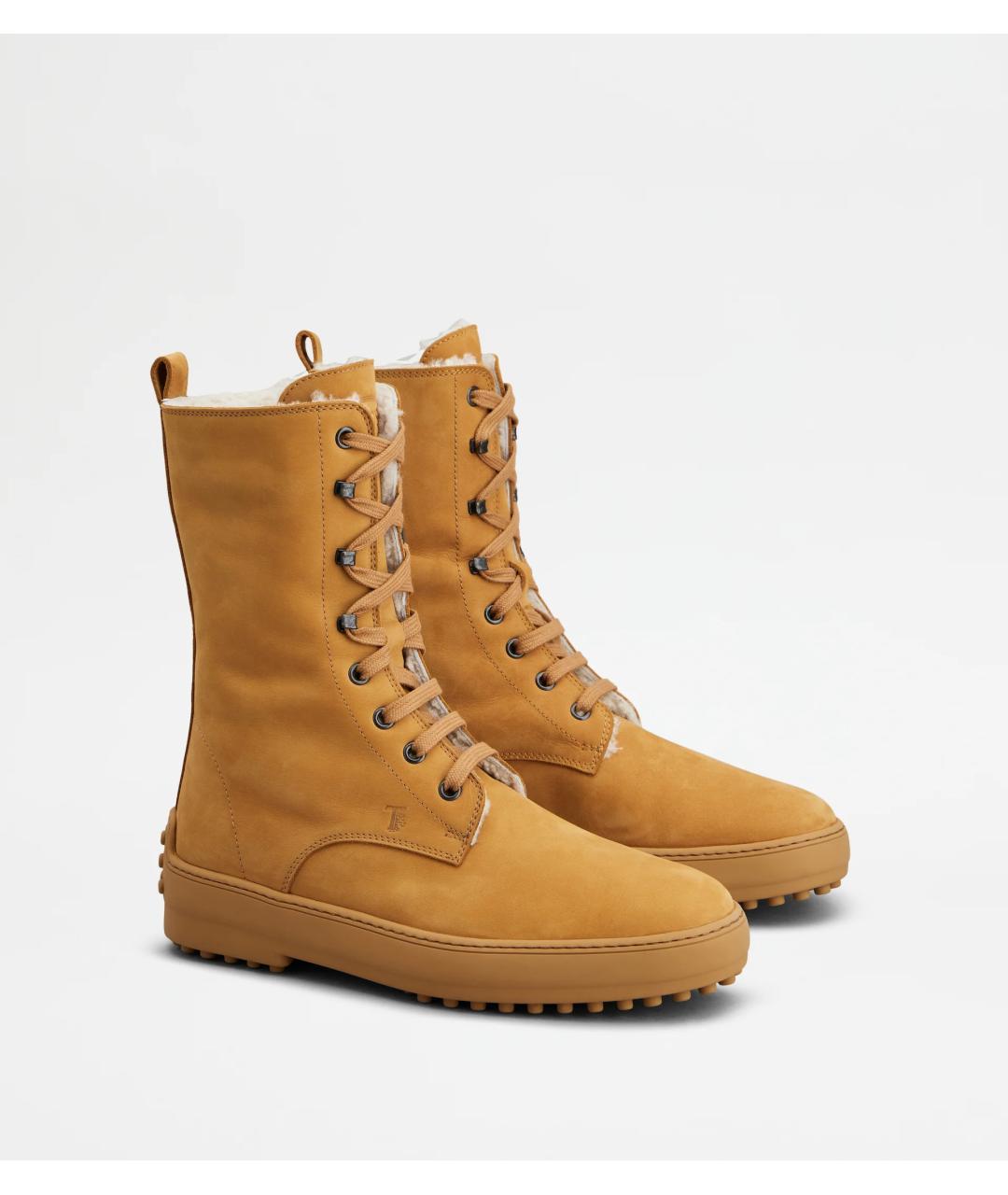 TOD'S Бежевые нубуковые ботинки, фото 2