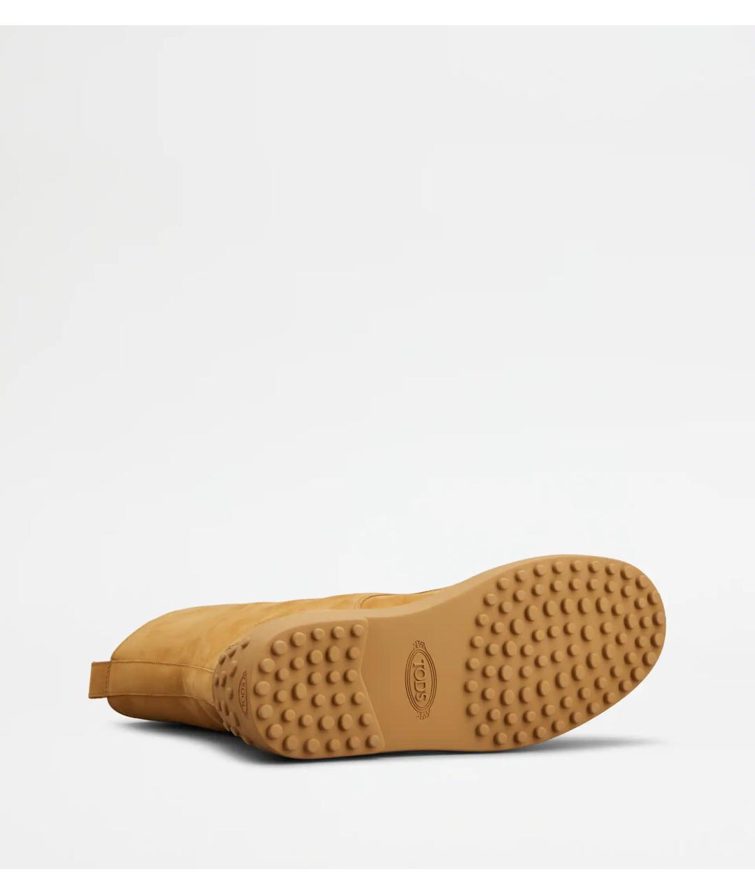 TOD'S Бежевые нубуковые ботинки, фото 4