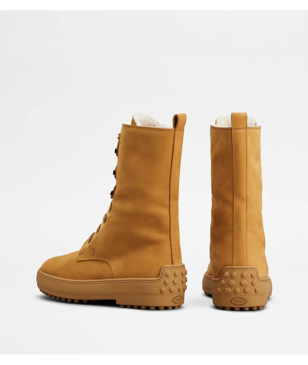 TOD'S Бежевые нубуковые ботинки, фото 3