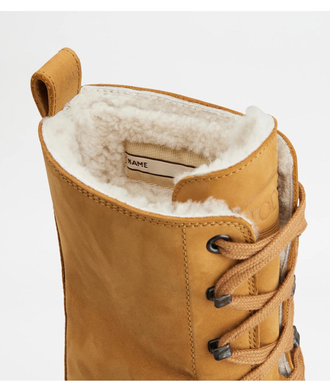 TOD'S Бежевые нубуковые ботинки, фото 6