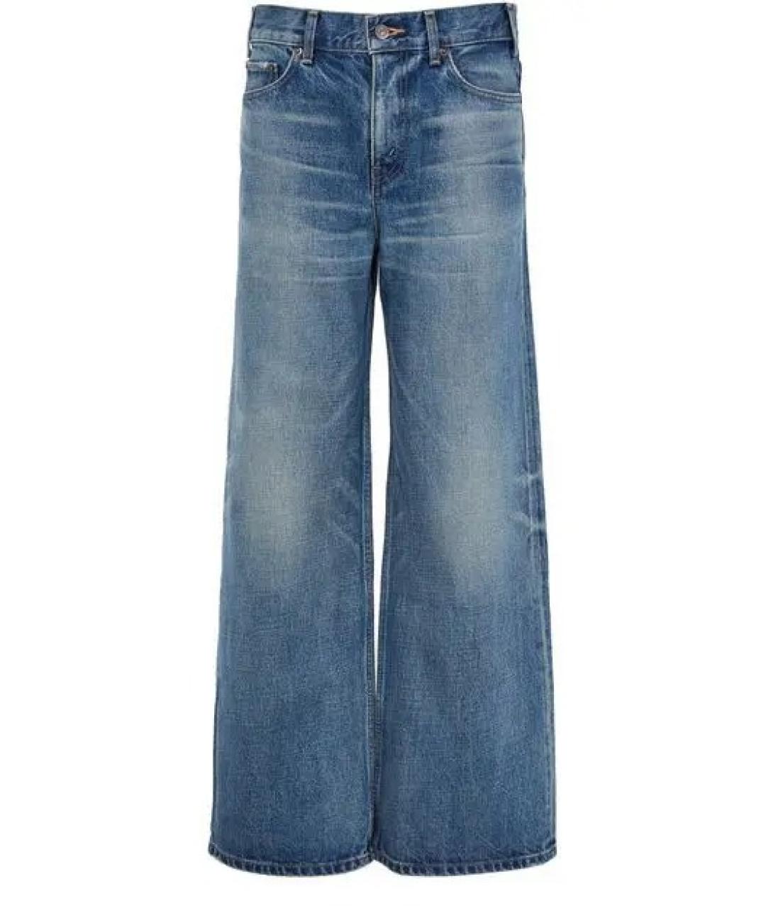 CELINE Голубые хлопковые джинсы клеш, фото 1