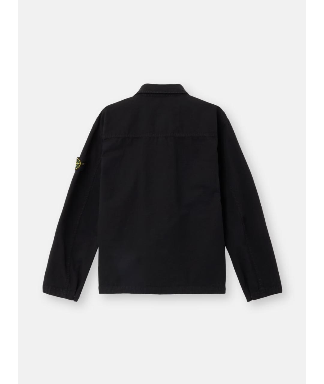 STONE ISLAND Черная хлопковая куртка, фото 2